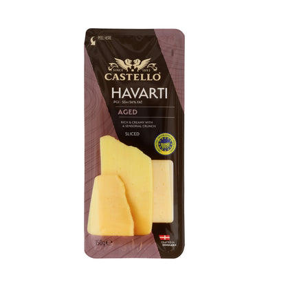Aged Havarti Cheese 55+ 150g - Sliced