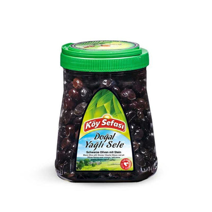 Köy Sefası Natural Oily Black Olives 1kg