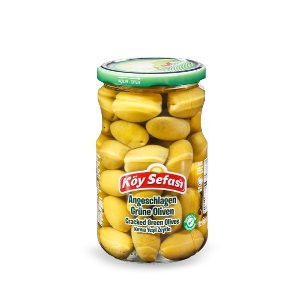 Köy Sefası Kırma Yeşil Zeytin Cam Kavanoz 400gr