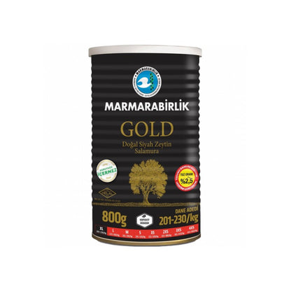 Marmara Birlik Natural Black Olives Gold XLarge Canned 800g